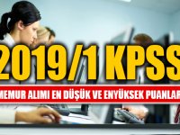 KPSS 2019/1 Memur Alımı Tercih Sonuçları En Düşük ve En Yüksek Puanlar