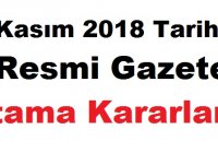 2 Kasım 2018 Tarihli Resmi Gazete Atama Kararları